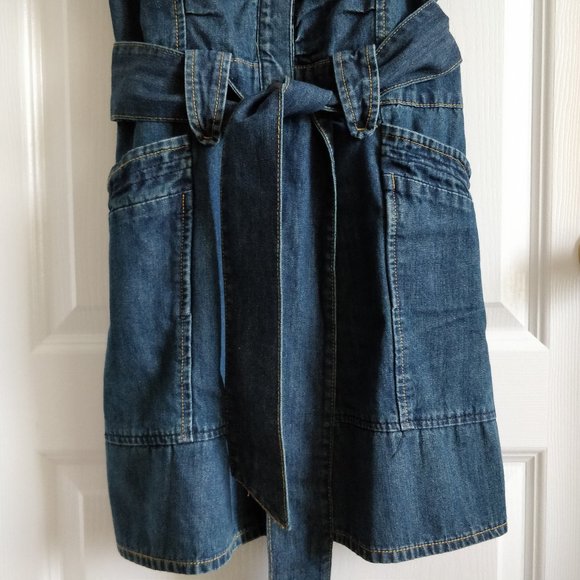 DEX Vintage Stories Belted Denim Dress Sz XS - Picture 3 of 6